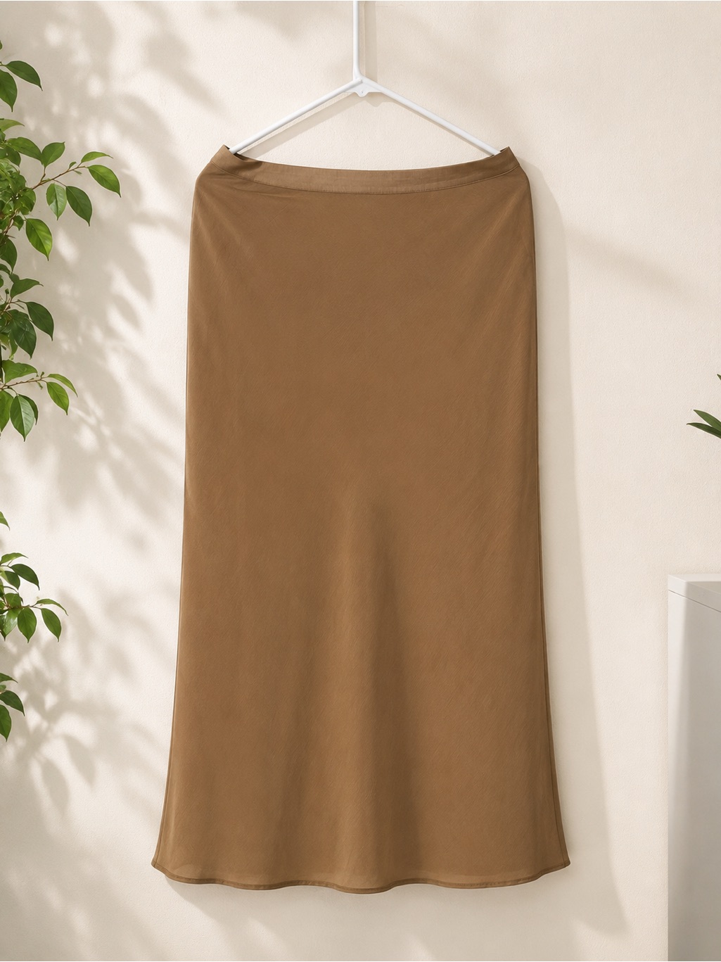 Zara Women's Midi Brown Slip Skirt